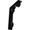 Ekena Millwork Fleur De Lis Wrought Iron Bracket, (Triple center brace), Powder Coated Black 2"W x 7 1/2"D x 10"H BKTM02X07X10TFL - alternate 1